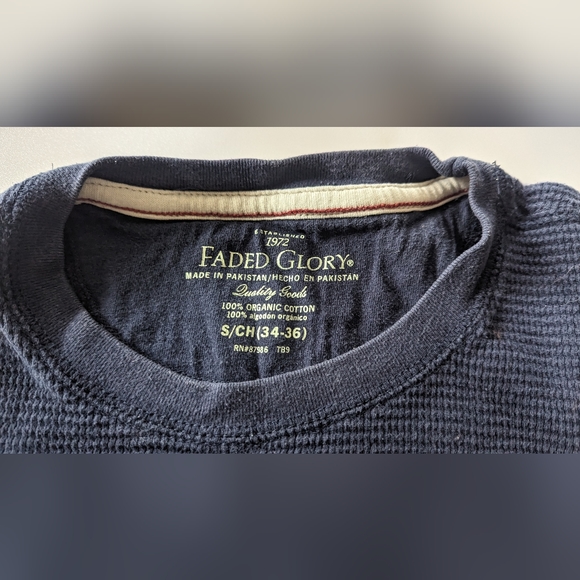 Set of 2 Faded Glory Men's Crew Neck Long Sleeve Thermal Henley Shirts Sz Small - Picture 10 of 11